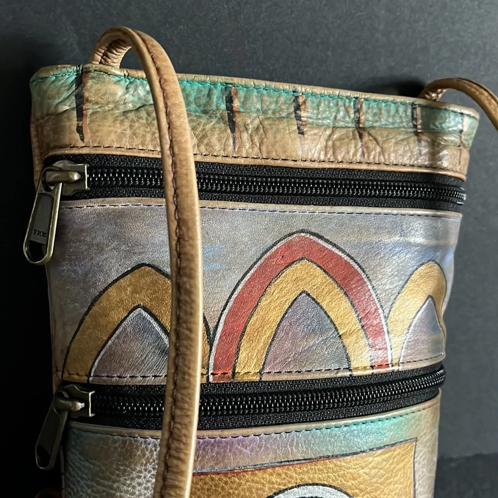 Anuschka Hand Painted Leather Boho Crossbody Bag - Picture 3 of 16